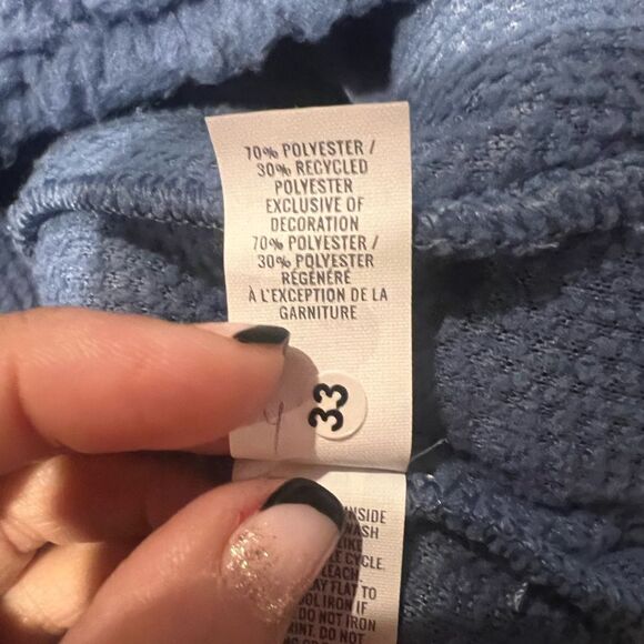 NWT Aerie women's oversized Sherpa‎ size xl in blue quarter zip w/ pockets - Picture 5 of 6